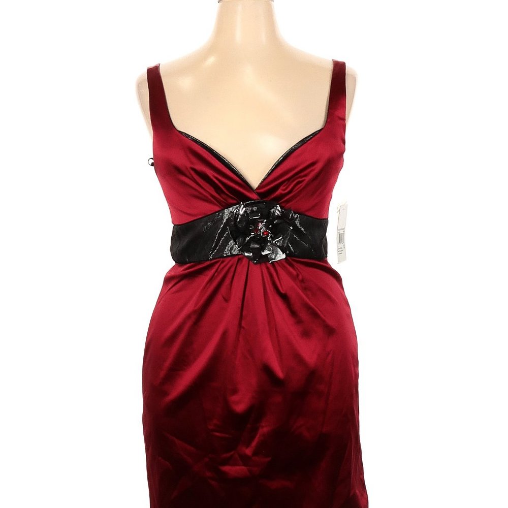 Marc Bouwer Glamit!  Solid Red Short Cocktail Dress, 14